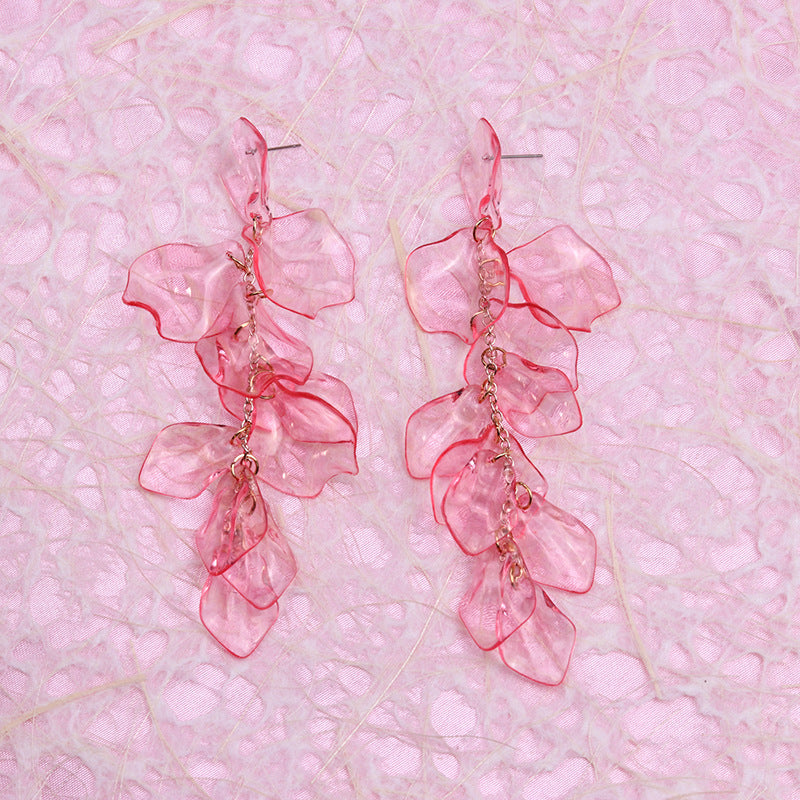 Wholesale Tassels Petals Acrylic Earrings